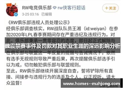 魏震禁赛事件及罚款对其职业生涯的深远影响分析